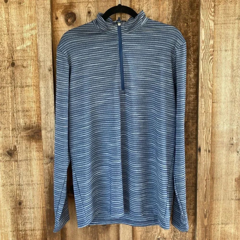 Antigua Men’s Capacity 1/4 Zip Striped Pullover Long Sleeve Shirt